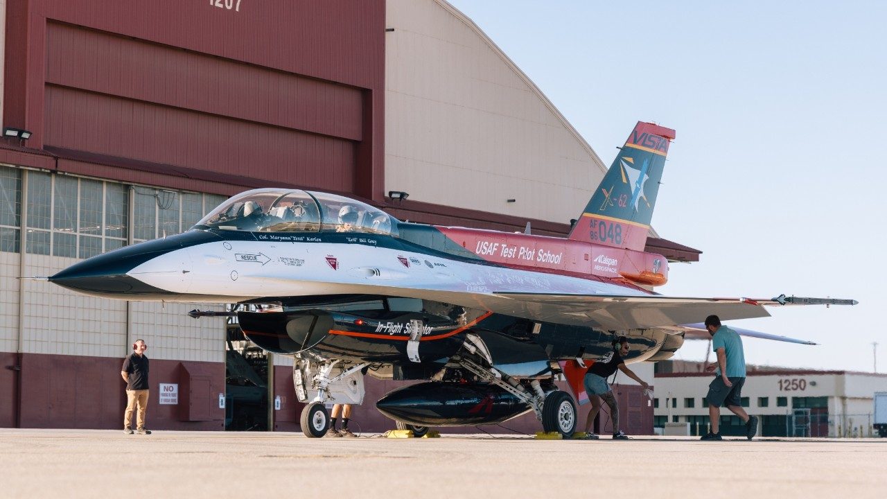 X-62A VISTA aircraft preparing for flight